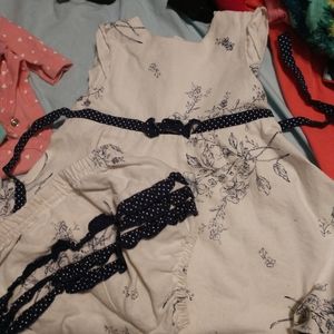 Toddler Linen dress with matching bloomers